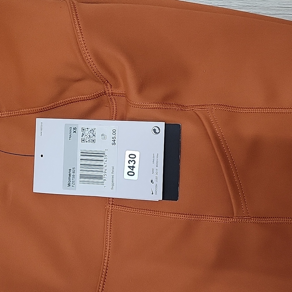 Women's High-Waisted Orange Shorts - Picture 2 of 9